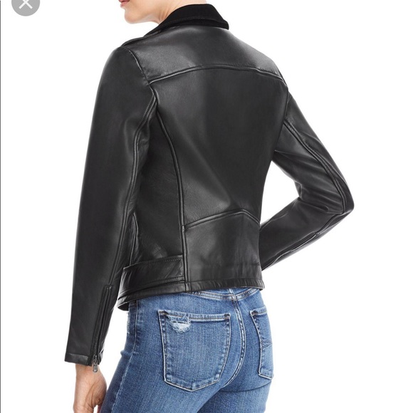 Calvin Klein Jeans velvet leather Moto jacket - Picture 2 of 8
